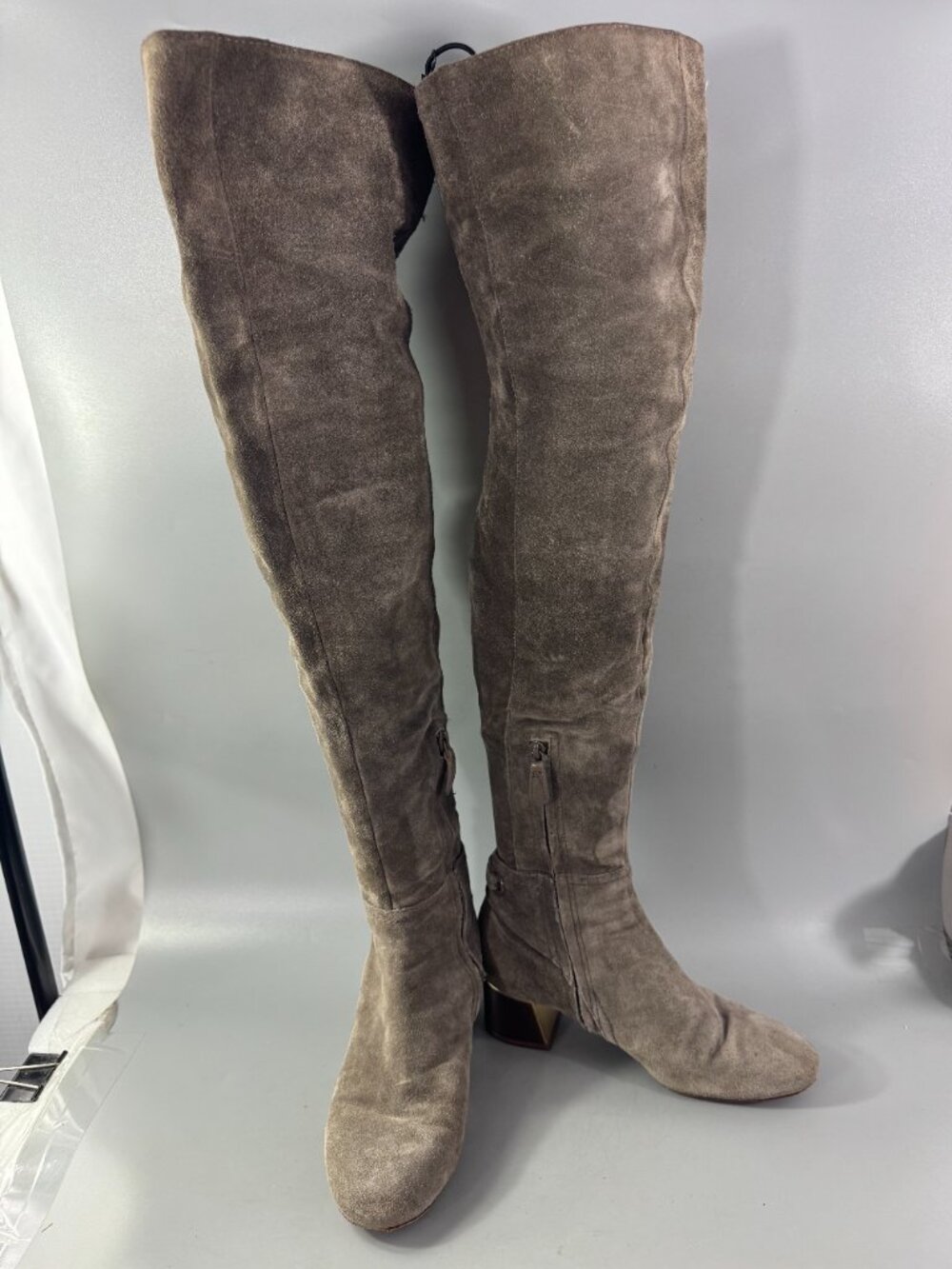 Tory Burch Gray Suede Over-the-Knee Boots, Size 8 M